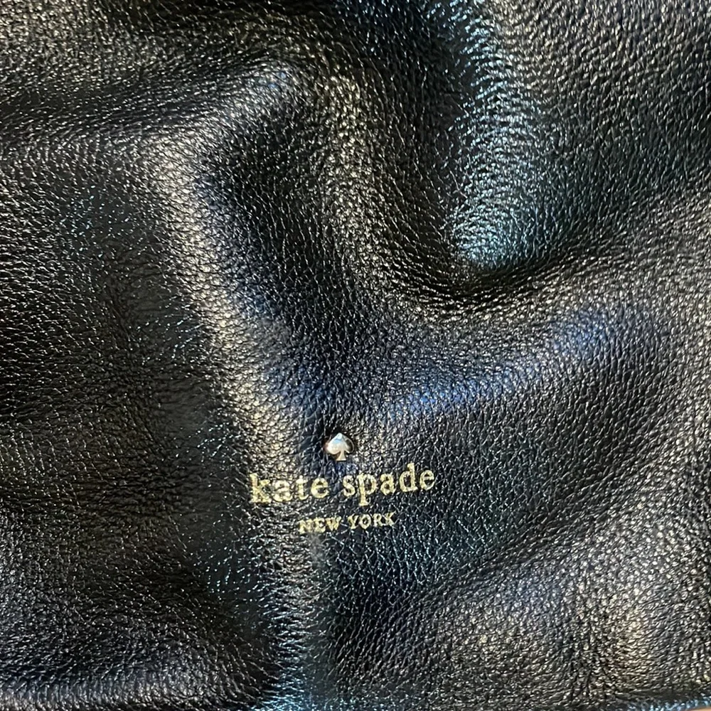 kate spade Black Leather Drawstring Crossbody Bag